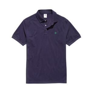 FLINT PARK Men's Short Sleeve Match Polo in Navy Blue Tennis Preppy Large - NWT